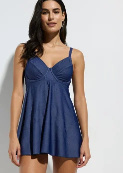 Tankini long (ens. 2 pces) aspect jean