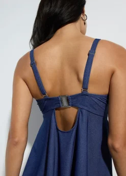 Tankini long (ens. 2 pces) aspect jean