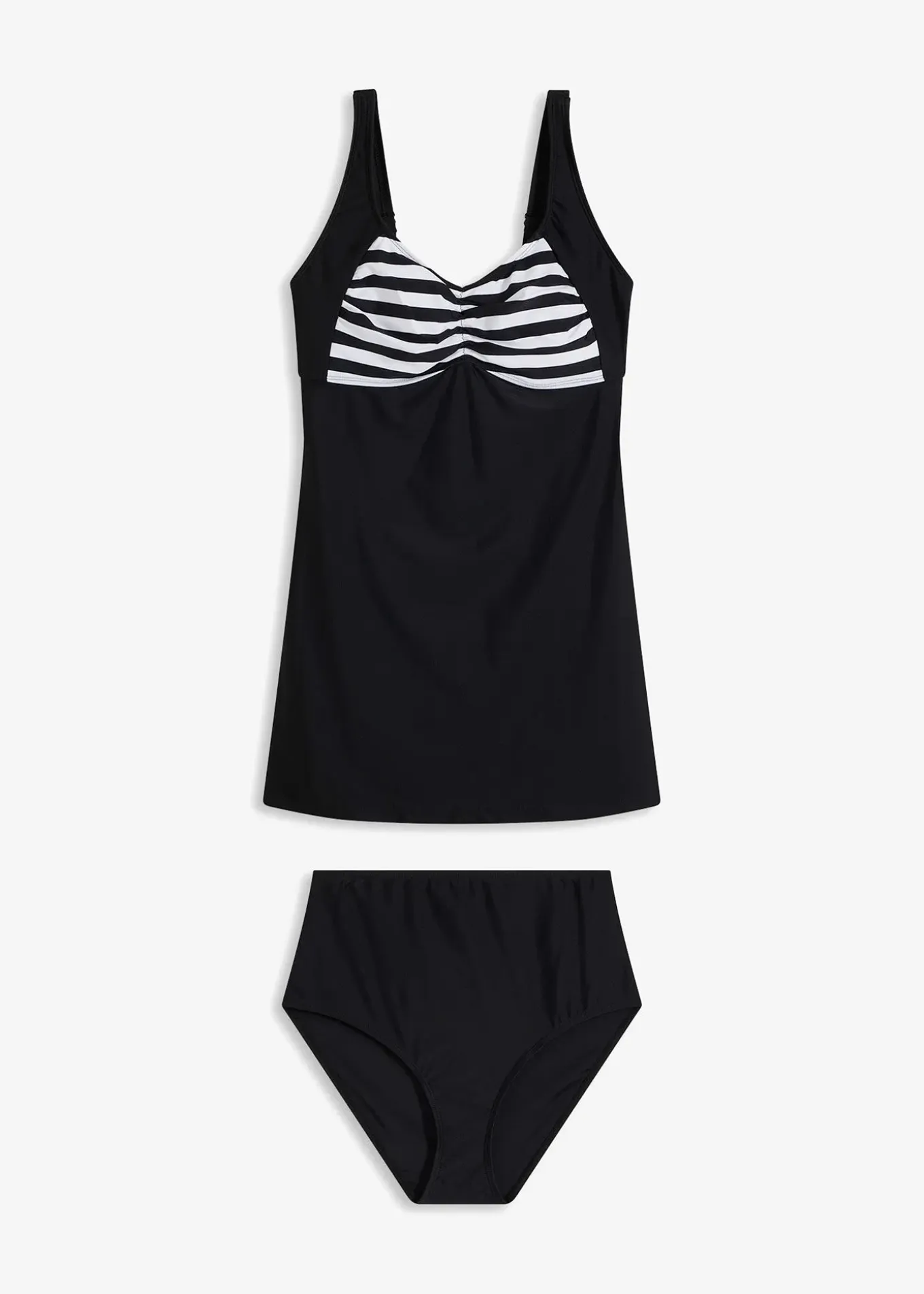 Tankini long (ens. 2 pces) avec bas de maillot taille haute