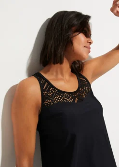 Tankini long (ens. 2 pces) avec dentelle, séchage rapide