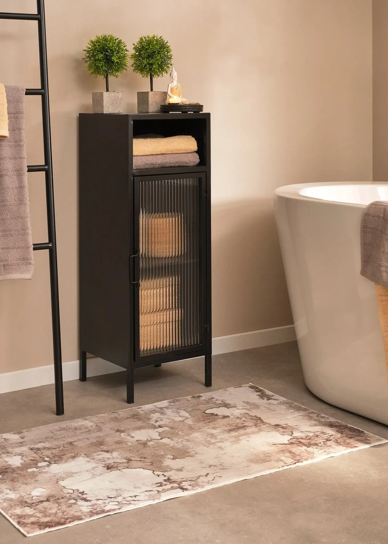 Tapis de bain à imprimé marbre