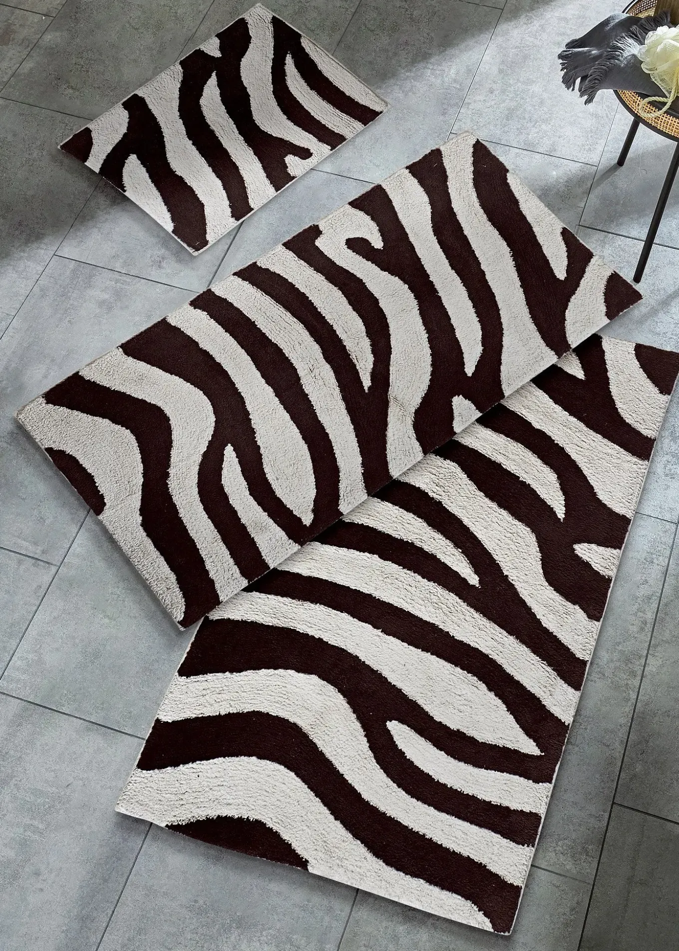Tapis de bain au motif zèbre