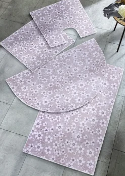 Tapis de bain avec motif floral