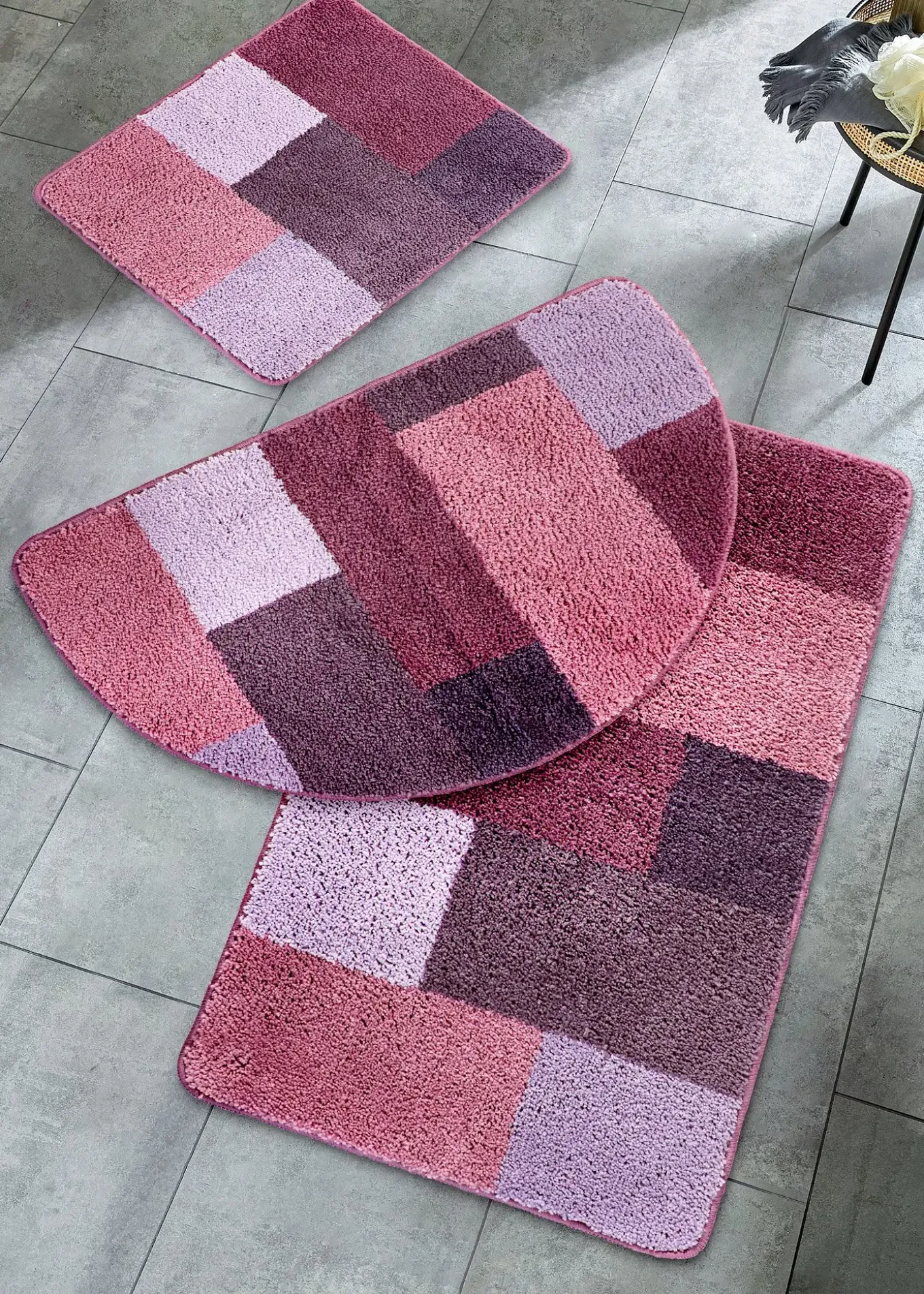 Tapis de bain tufté aux couleurs pastel