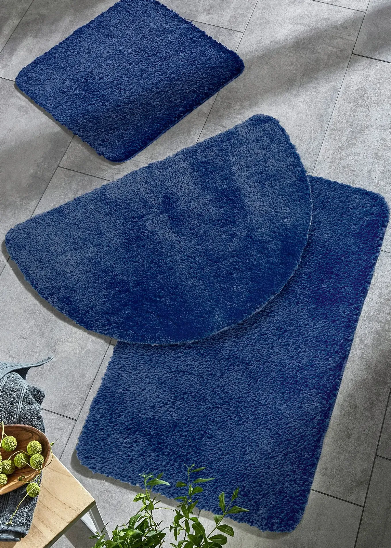 Tapis de bain tufté uni et haut