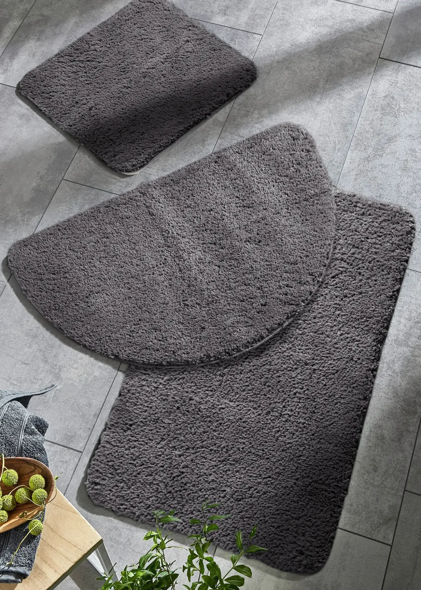 Tapis de bain tufté uni et haut