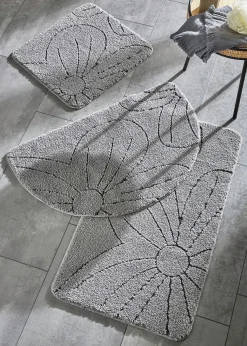 Tapis de salle de bain tufté avec motif en relief
