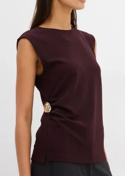 Top à boucle décorative en crêpe