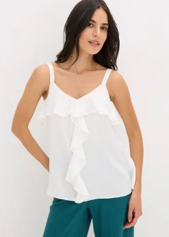 Top à bretelles fines en satin brillant