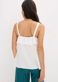 Top à bretelles fines en satin brillant