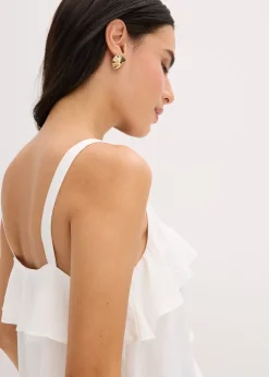 Top à bretelles fines en satin brillant