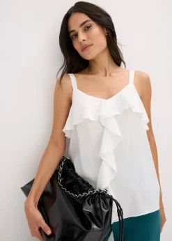 Top à bretelles fines en satin brillant