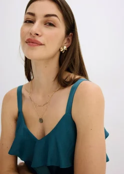 Top à bretelles fines en satin brillant