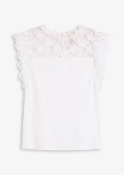 Top à empiècement dentelle