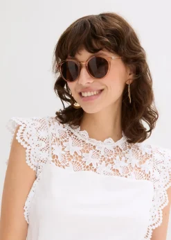 Top à empiècement dentelle