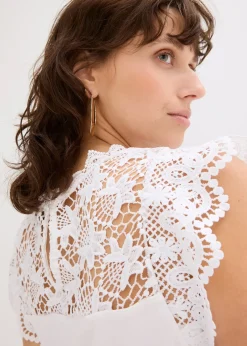 Top à empiècement dentelle