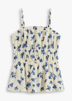 Top à fines bretelles en crêpe texturé