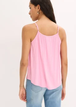 Top à fines bretelles en viscose fluide