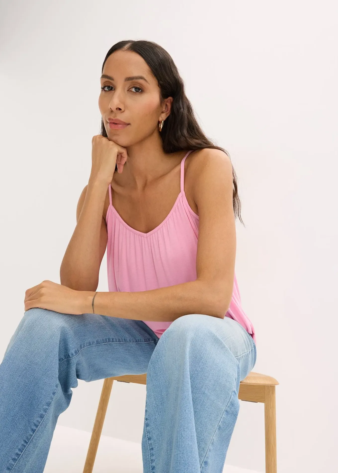 Top à fines bretelles en viscose fluide