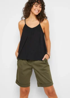 Top à fines bretelles en viscose fluide