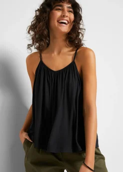 Top à fines bretelles en viscose fluide