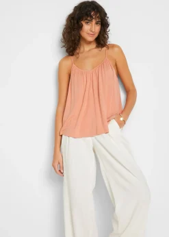 Top à fines bretelles en viscose fluide