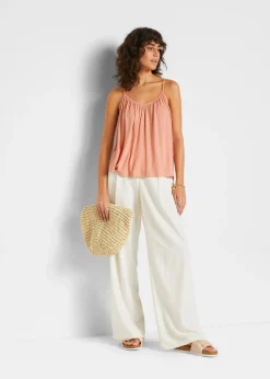 Top à fines bretelles en viscose fluide