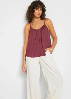 Top à fines bretelles en viscose fluide