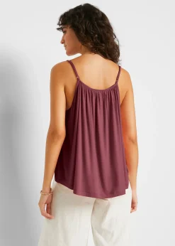 Top à fines bretelles en viscose fluide