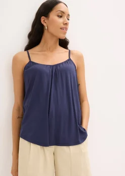 Top à fines bretelles en viscose fluide