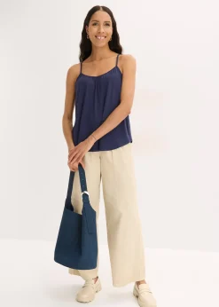 Top à fines bretelles en viscose fluide