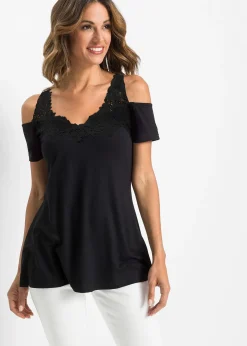 Top à épaules dénudées à dentelle