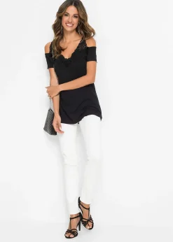 Top à épaules dénudées à dentelle