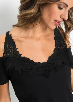 Top à épaules dénudées à dentelle