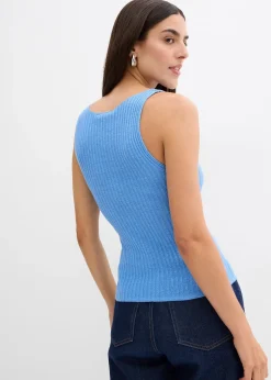 Top ajusté en maille de viscose mélangée