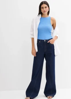 Top ajusté en maille de viscose mélangée