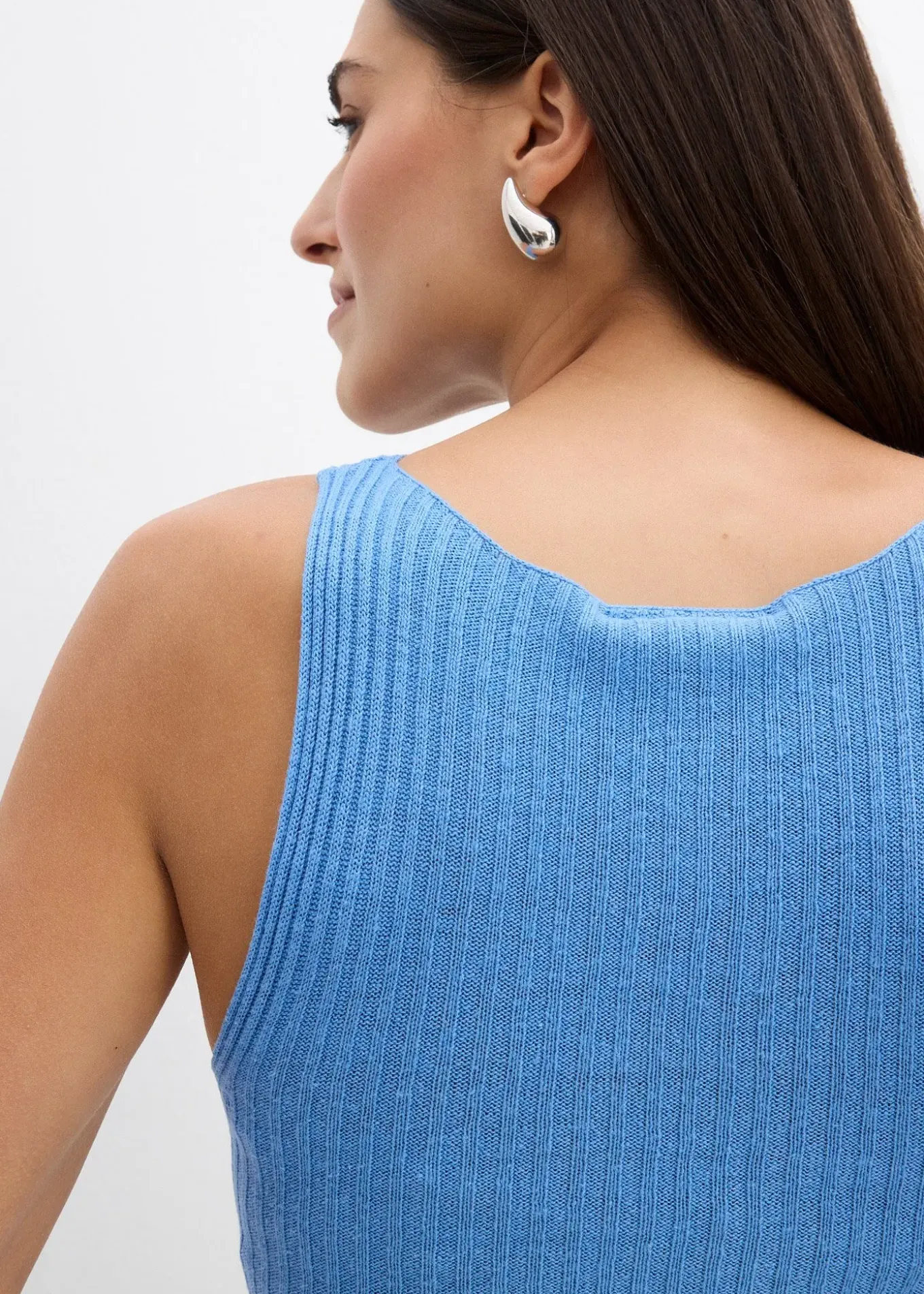 Top ajusté en maille de viscose mélangée