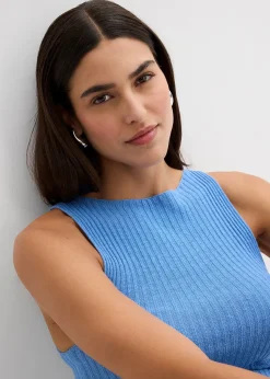 Top ajusté en maille de viscose mélangée