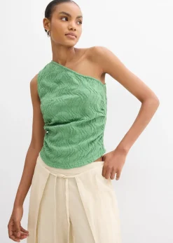 Top asymétrique en matière texturée