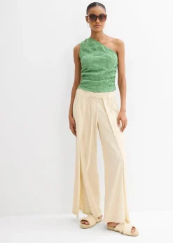 Top asymétrique en matière texturée