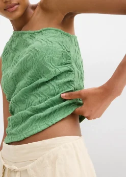 Top asymétrique en matière texturée