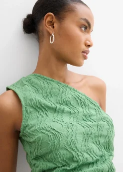 Top asymétrique en matière texturée