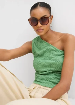 Top asymétrique en matière texturée