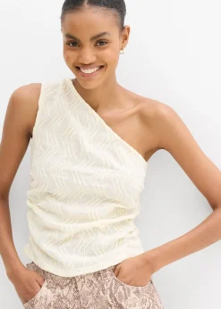 Top asymétrique en matière texturée