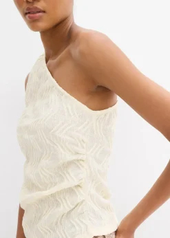 Top asymétrique en matière texturée