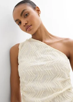 Top asymétrique en matière texturée