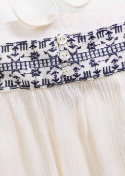 Top brodé à fines bretelles