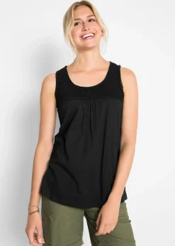 Top coton à dentelle