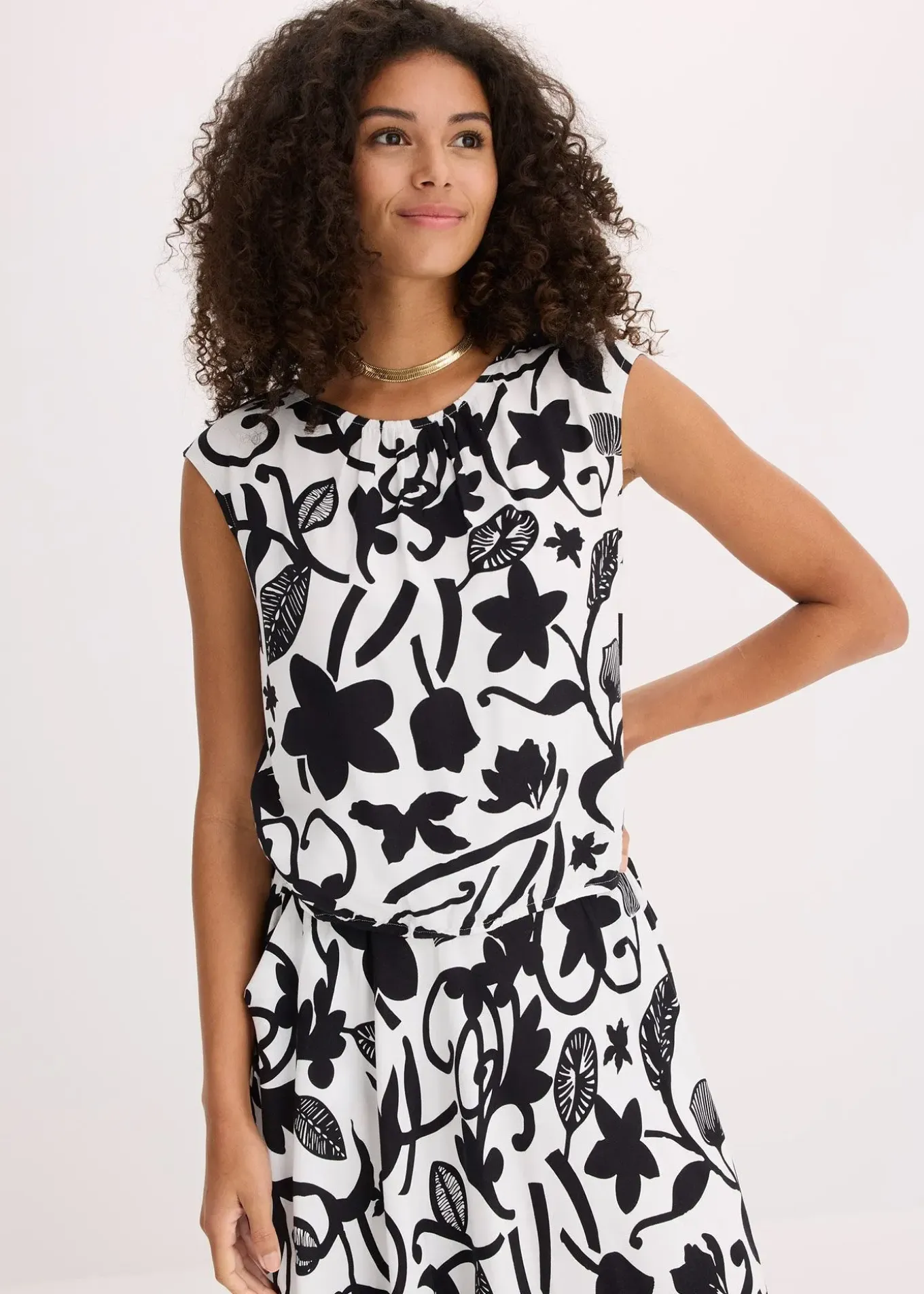 Top court sans manches en viscose fluide