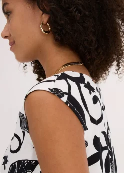 Top court sans manches en viscose fluide